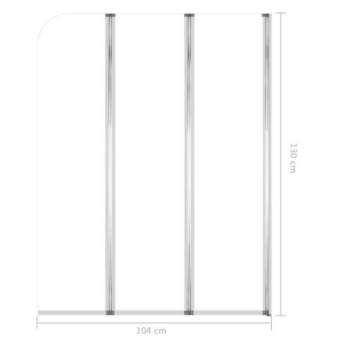 VidaXL Bath Enclosure 2 Pcs 104x130 Cm Tempered Glass Transparent