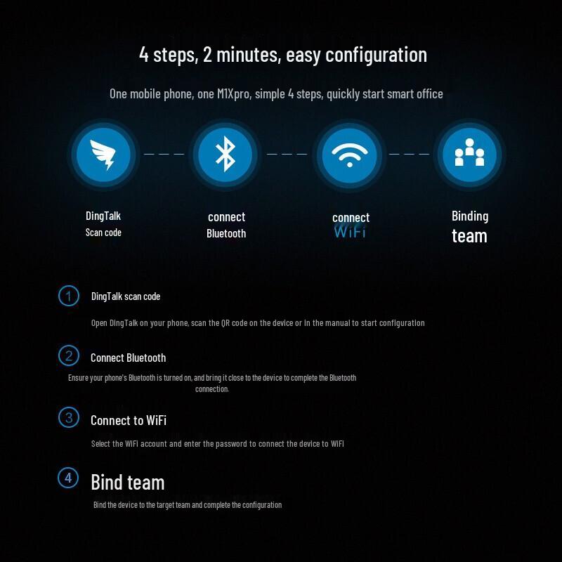 DingTalk M1X Pro Face Recognition Attendance Machine CN Plug (adapter Included)