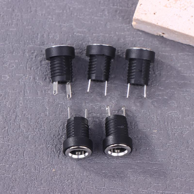 5Pairs Dc12V 5.5 X 2.1Mm Plastic Male Plugs Dc Power Socket Female Jack Screw Nut Panel Mount Connector