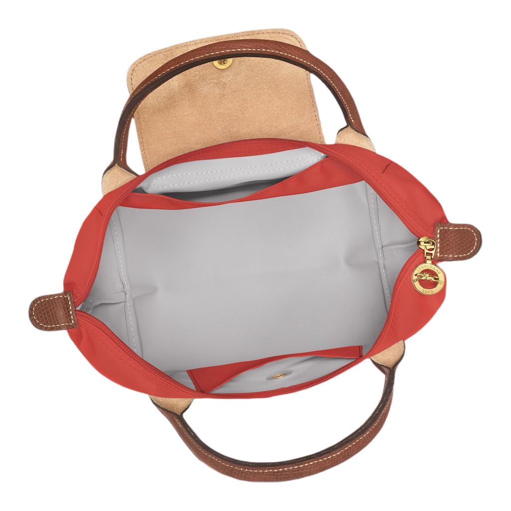 Longchamp Le Pliage Original Gold Button Printed Logo Recycled Canvas Dumpling Handbag Small Women Handbags Tomato-Red 1621089P94
