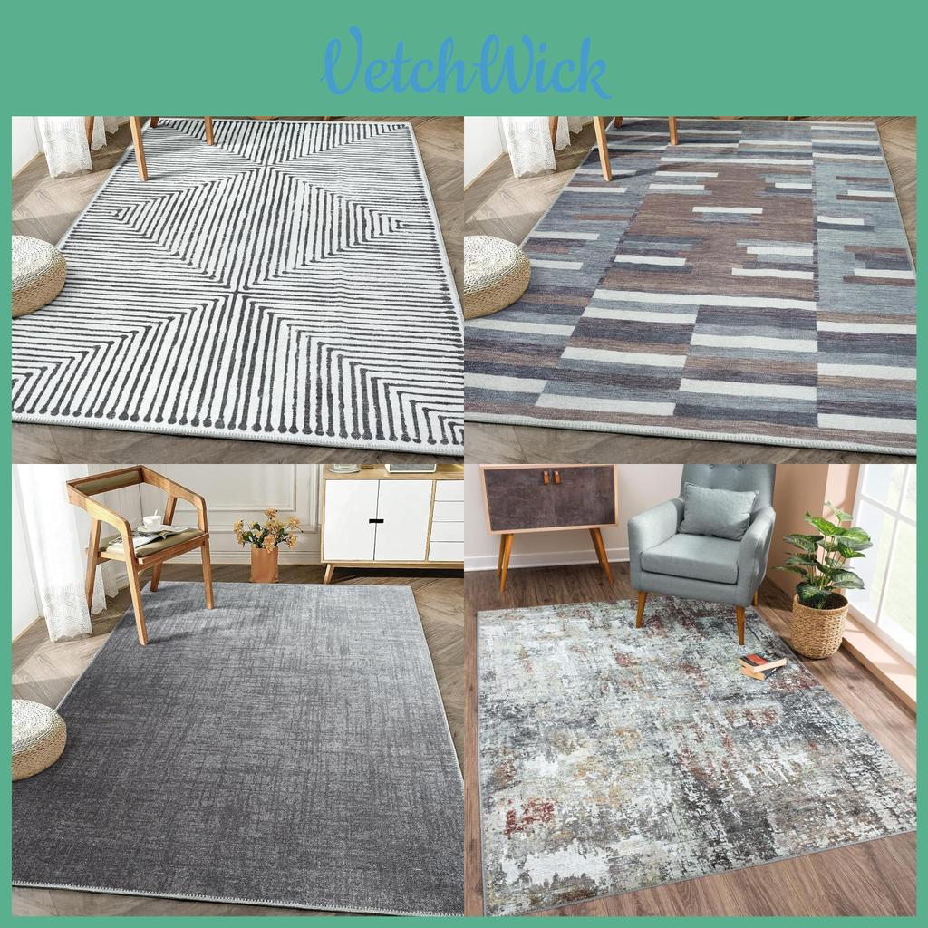 Modern Minimalist Geometric Pattern Polypropylene Rug For Living Room Bedroom Decor
