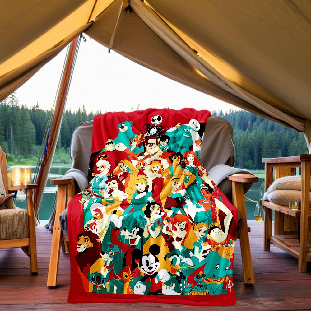 1pc, Mickey & Disney Princesses Blanket Home Decorative Throw Gift for Family and Friend, Living Room, Travel, Camping, Car Blankets