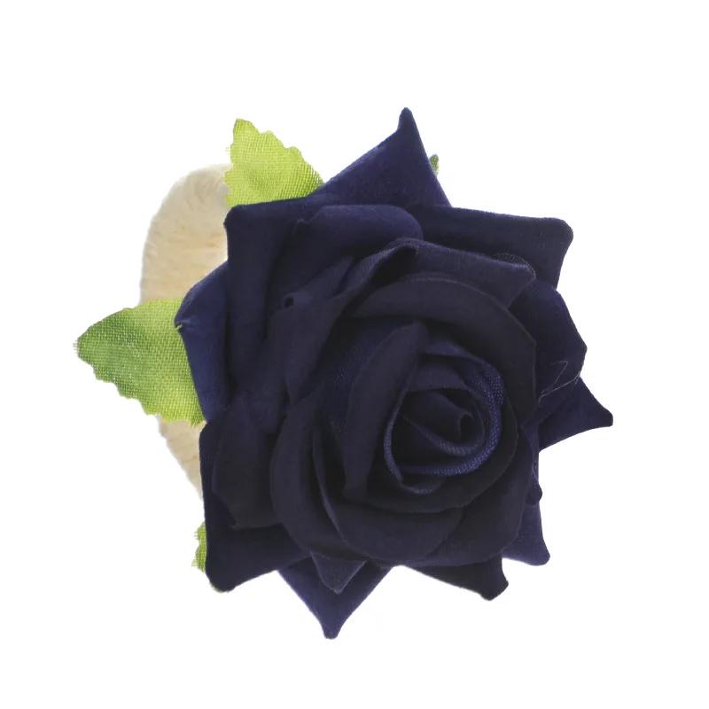 Flower Napkin Rings Set of 6, Rose Napkin Buckles Dinner Napkin Holder for Valentine's Day,Wedding, Parties Table Decoration