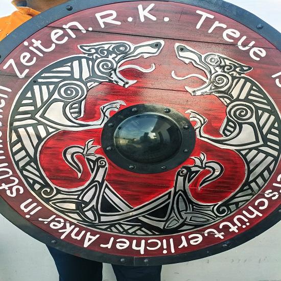 Středověký vikingský štít - Eivor Valhalla Cosplay, Ragnarův bitevní štít, Unikátní vikingský dárek pro něj