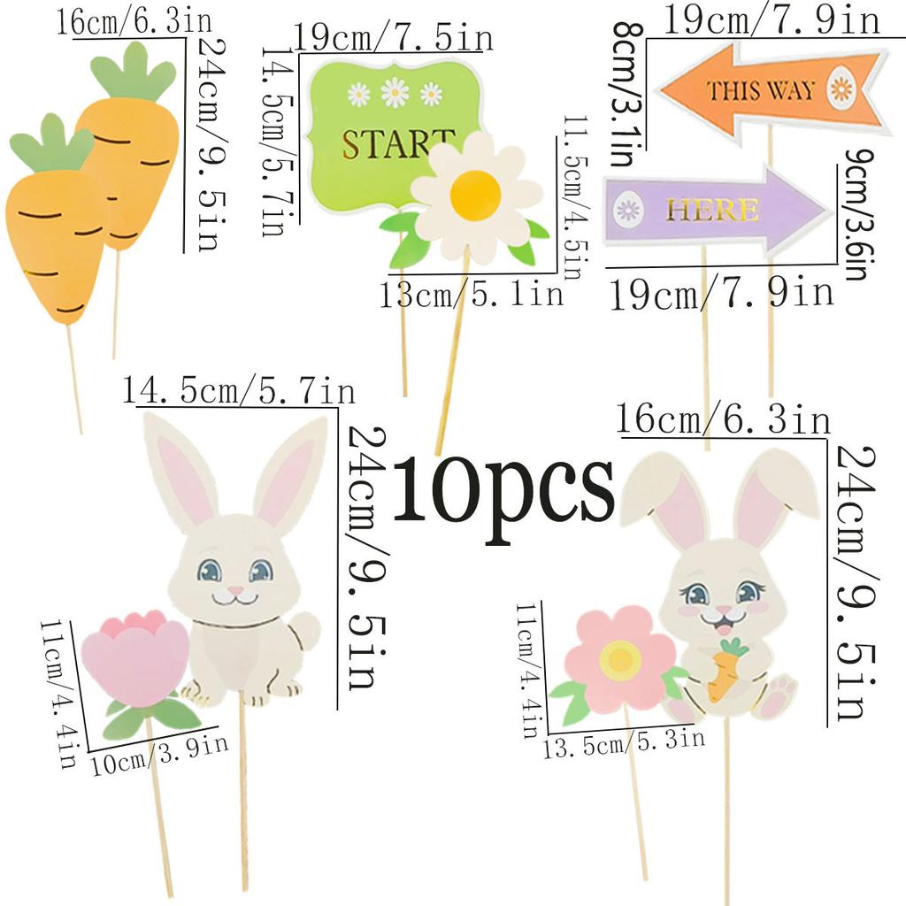 Easter Party Decorations, Happy Easter Banner and Hanging,Living Room Wall Layout Pull Flag Pendant Cute Color Bunny Pull Flower