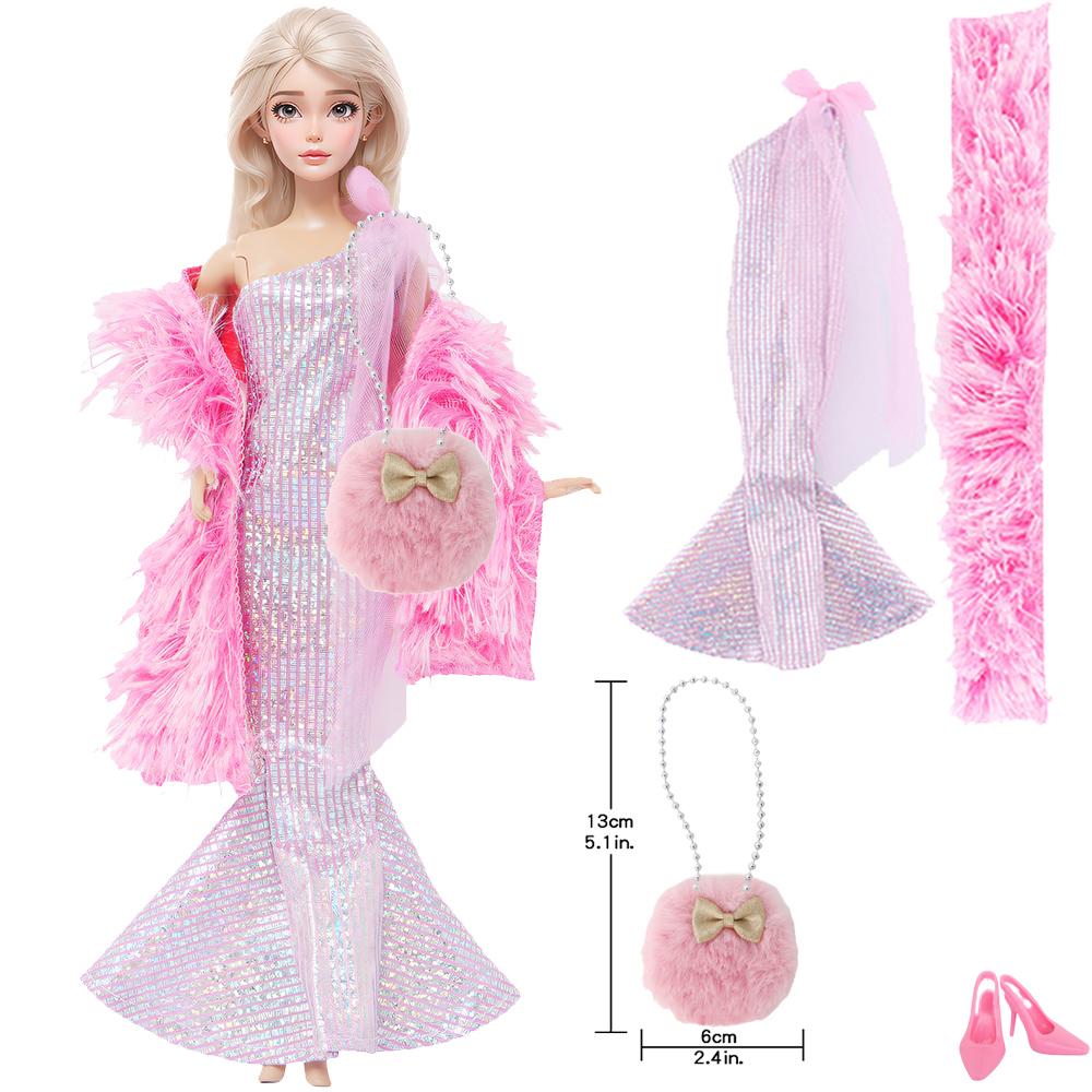 

Модний одяг для ляльки 30 см 11,5 Лялька-дівчинка Принцеса Сукня Бальна сукня з взуттям Намисто Аксесуари Дитячий подарунок