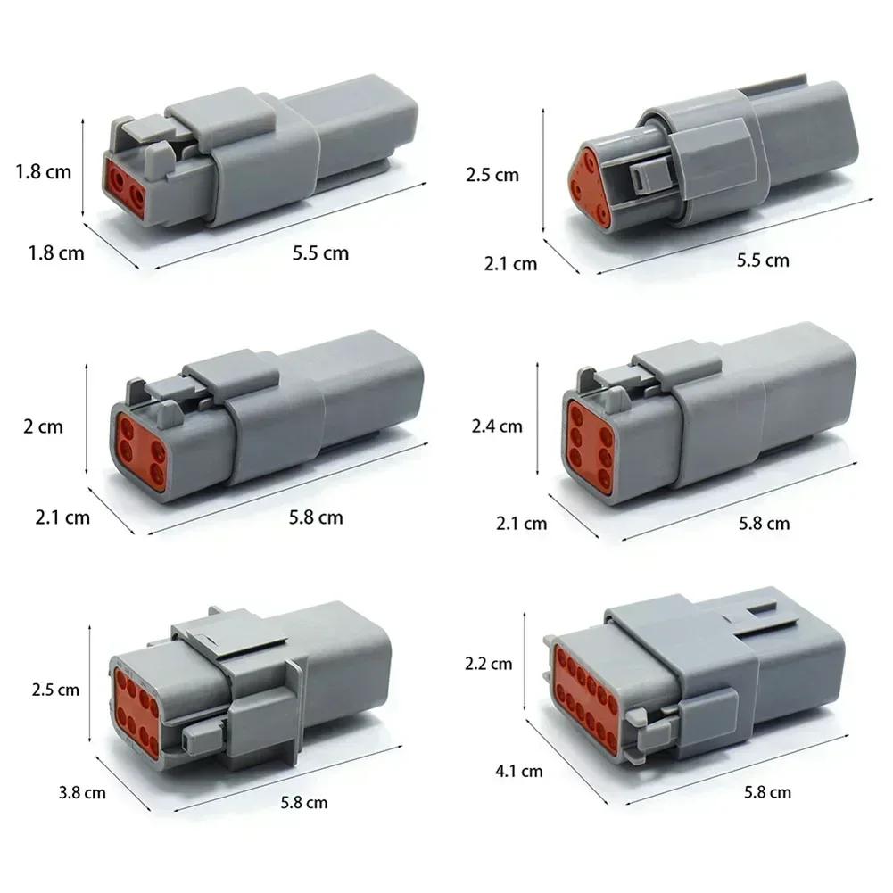 Gray, IP68 Waterproof DT Connector, 5-piece Set With Contact Kit, 16-20 Wire Gauge. Tool Accessories For Waterproof Connectors.