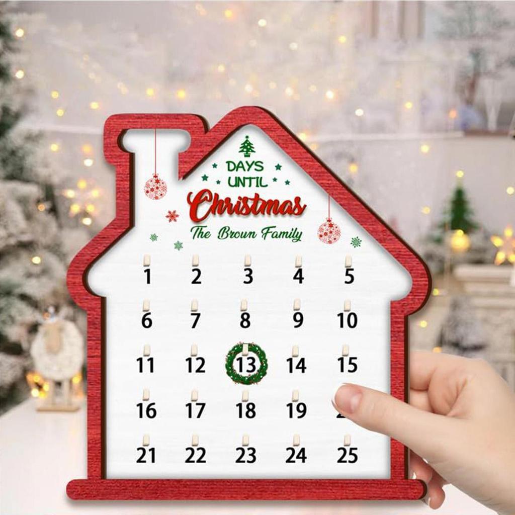 Christmas Countdown Advent Calendar 2026 Wooden Sign Christmas Tree Atmosphere Decoration Calendar Wall Decoration Ornaments