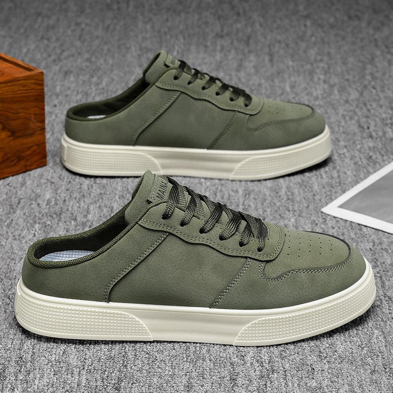 

Модные мужские полушлепанцы Модные повседневные спортивные шлепанцы Уличные удобные полушлепанцы с закрытым носком Шлепанцы на платформе на шнуровке Мужская обувь 39 зелёный