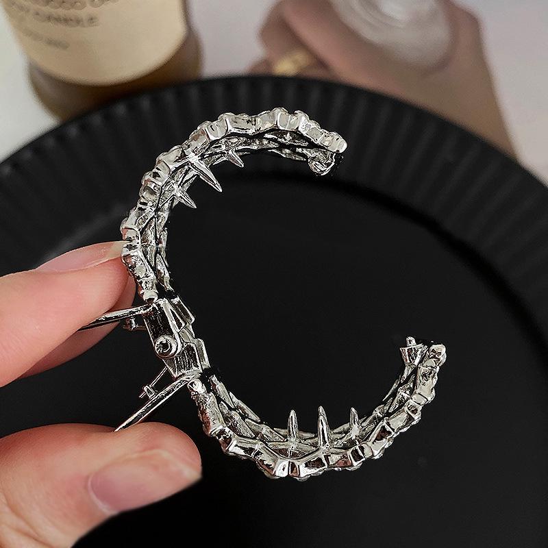 Metal Rhinestone Shark Hair Clip for Women - Small Claw Ponytail and Updo Accessory