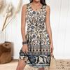 Women's Casual Fashion Dress Round Neck Sleeveless Fitted Dress