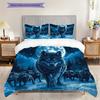 Dreamy Wolf Pattern Bedding Quilt Set Quilt Cover Pillowcase Home Decoration Birthday Gift (1 * Duvet Cover + 2 * Pillowcase, Without Core)