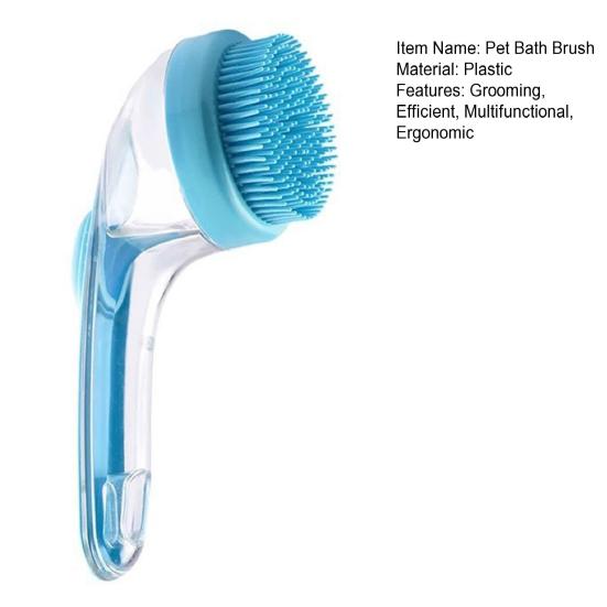Dog Bath Brush 2-in-1 Dog Wash Scrubber with Soap And Shampoo Dispenser Pet Grooming Massage Brush for Long Short Haired Dogs Cats
