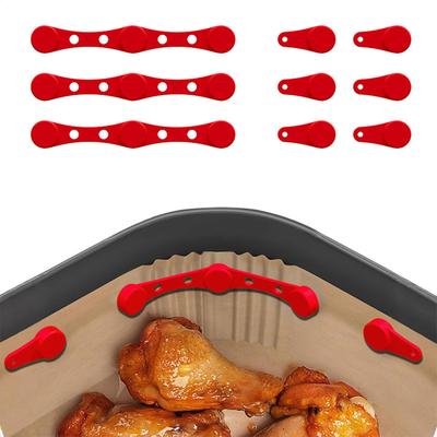 Revestimento Magnético de Silicone para Air Fryer com Fivela Magnética Para Papel Manteiga Clipes Magnéticos de Silicone para Air Fryer Fivela de Fixação para Revestimento de Air Fryer