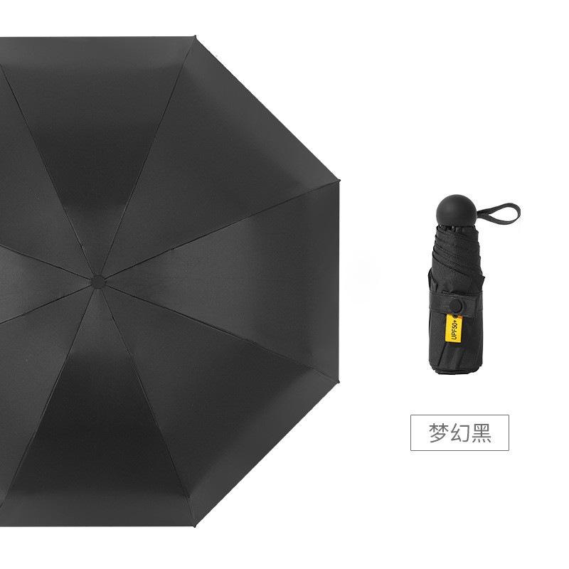 Sunscreen 6-bone 50-fold Umbrella Vinyl Folding Sun Umbrella Pocket Capsule Umbrella Small Fresh Sunshade Umbrella Advertising Umbrella