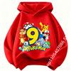 Children Pikachu Birthday Number 1-9 kid hoodie Boys Girls Casual Short Sleeves Tops Summer Kids long-sleeved hoodie