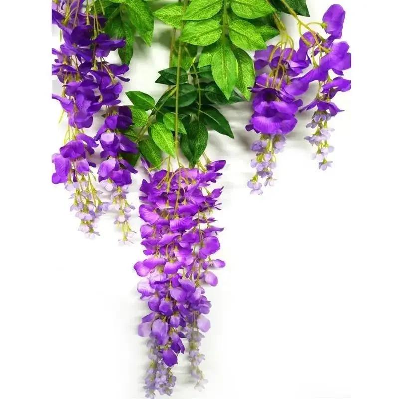 Artificial Flower Leaf Wisteria Vine Rattan Wedding Decoration Wreath Party Home Decoration Christmas Wreath