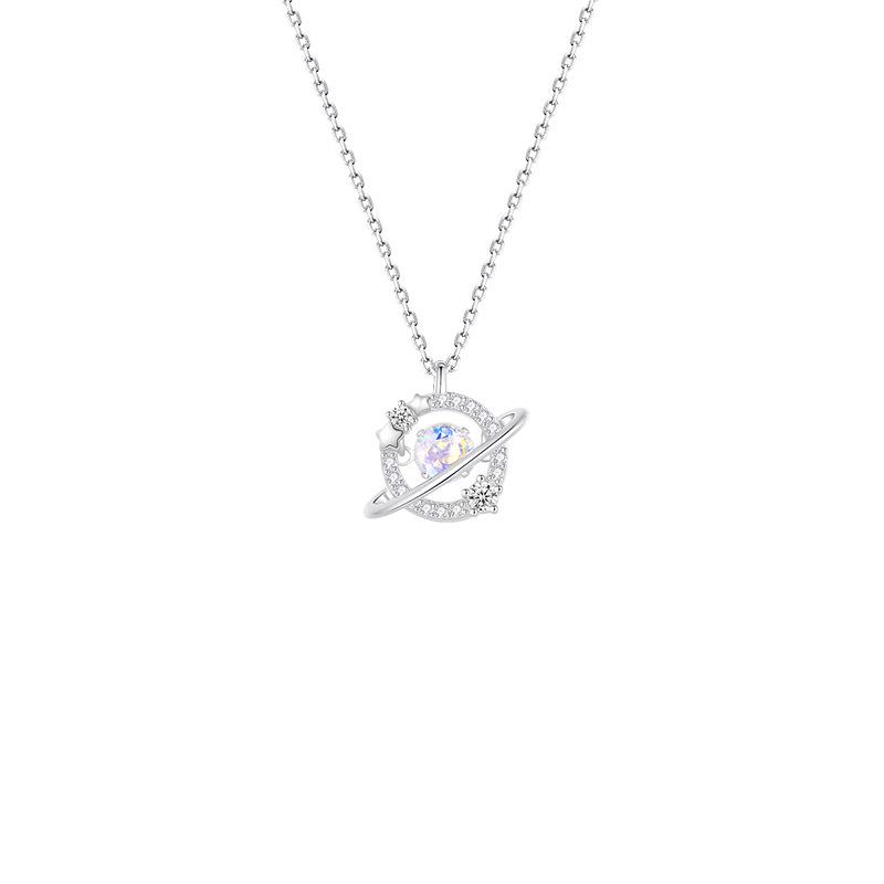 BaObAo 925 Silver Dynamic Snowflake Necklace - Women's Dreamy Versatile High-End Christmas Gift