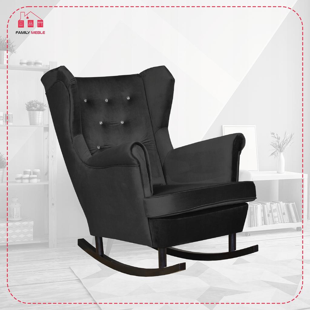 Diana Rocking Chair Scandinavian Family Meble Deep Black R31