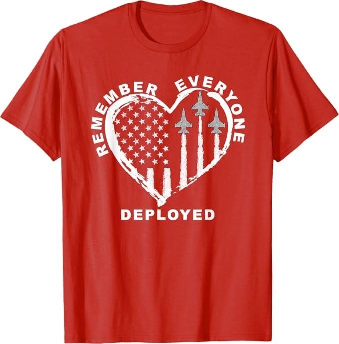 RED Friday Remember Everyone Deployed Military Heart Jet T-Shirt S разноцветный