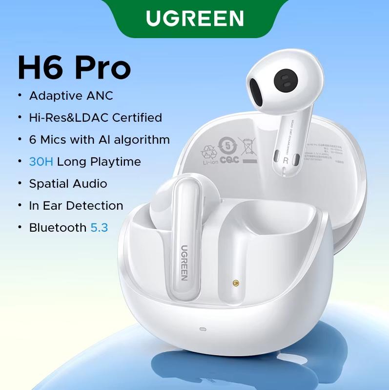 UGREEN Hitune H6 Pro+Bluetooth earphones with semi in ear adaptive noise reduction for long battery life, suitable for Apple, Huawei