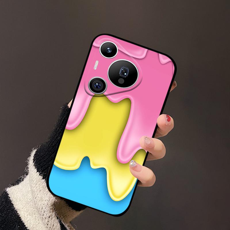 Für Huawei Pura 70 Hülle Schwarz Matt Niedlich Weich Silikon TPU Hüllen für Pura70 Pro Pura 70 Pro+ Plus Ultra Abdeckung Schutz Fundas