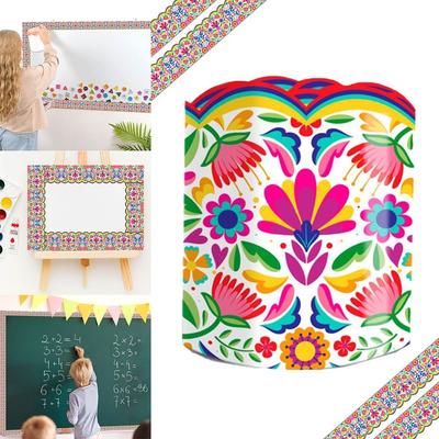Mexican Flowers Border Decorative Sticker  for Office Classroom Blackboard Decoration