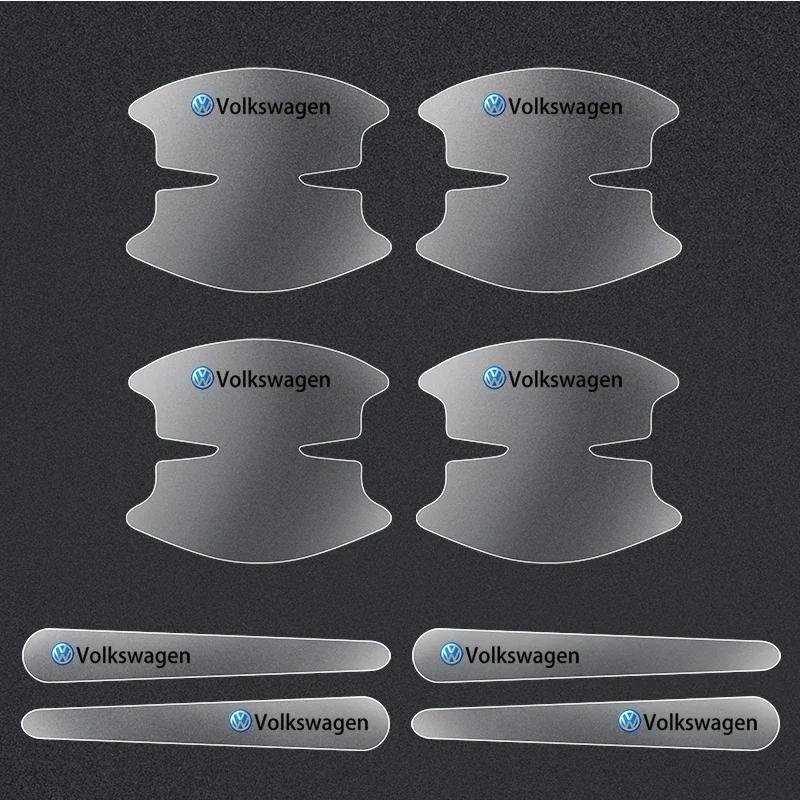 

For Volkswagen 8pcs Transparent Car Door Handle Cup Protector Stickers Protection Film for VW Volkswagen Golf Polo Passat Touran