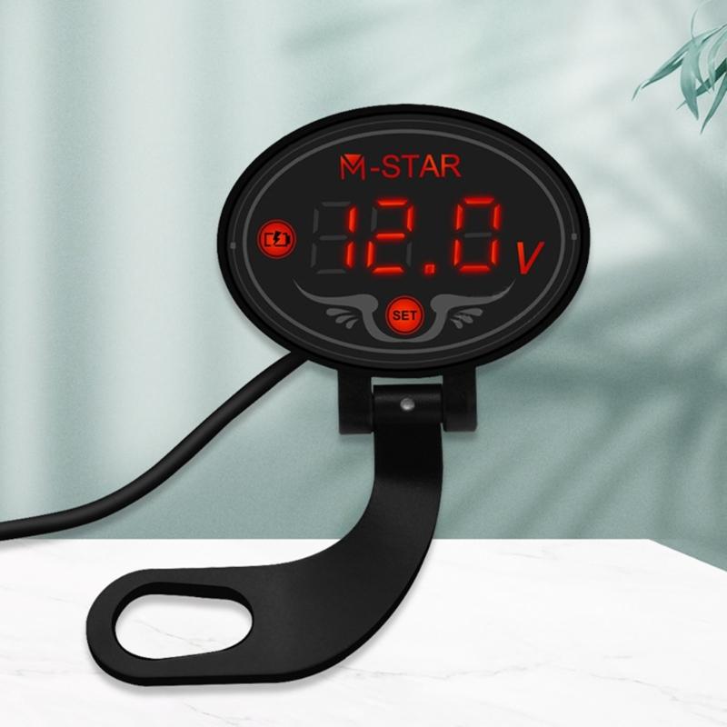 LED Digital Display Voltmeter DC 9V to 24V Voltage Panel Meter for Motorcycle Accessories Waterproof Voltmeter Gauge