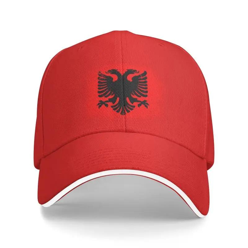 Custom Albania Flag Baseball Cap Unisex Women Adjustable Albanian Eagle Coat of Arms Dad Hat Outdoor