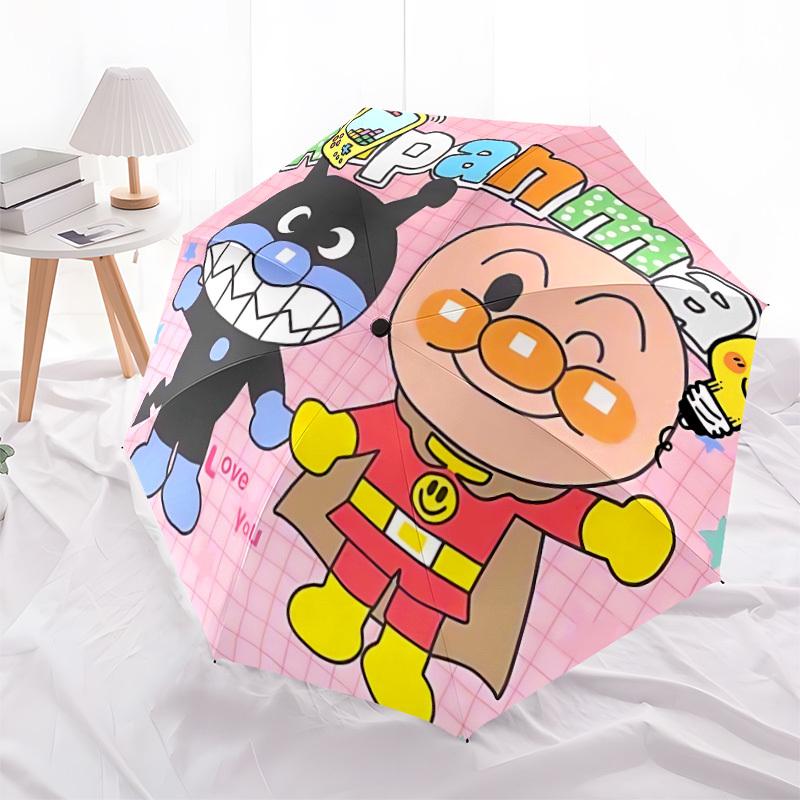1PC Anpanman Automatic Folding Umbrella, Automatic Folding Umbrella with 8 Ribs, Convenient for Outdoor Use 026