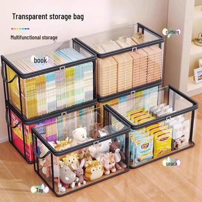 **Organizator Transparent pentru Manuale Școlare - Cutie de Depozitare Mare pentru Sală de Clasă**