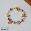 Retro Exquisite Butterfly Bracelet: Colorful Drip Oil Design, Light Luxury, High-End Fashion, Versatile Niche Temperament Jewelry.