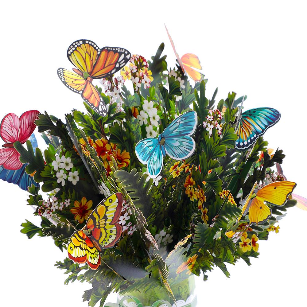 Carving Flower Mother'S Day Birthday Greeting Card Wishing Handmade 3D Pop Up Greeting Card Creative Paper Thank You Card
