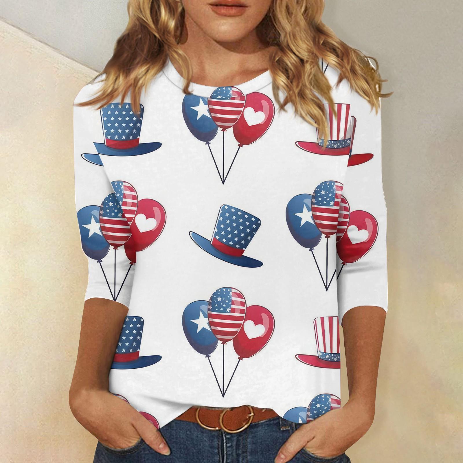 

Женская мода повседневная футболка с круглым вырезом и рукавом 3/4 свободная женская футболка XXL белый