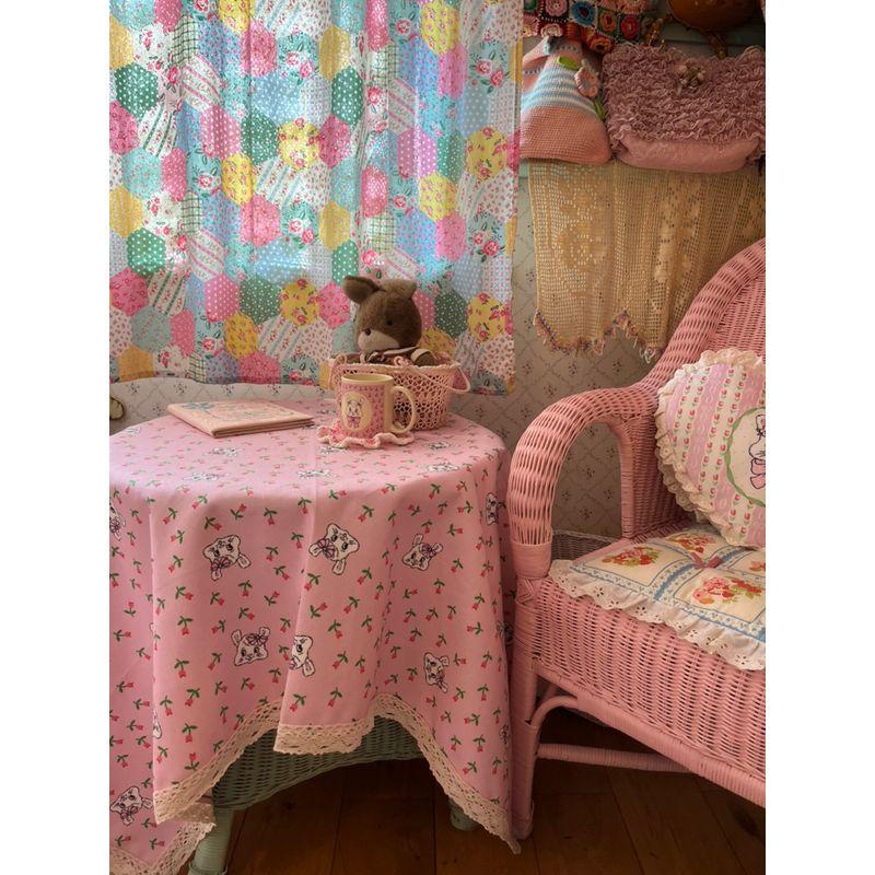 

Yanzi Sweethome Original Classic Tulip Floral Tablecloth Waterproof Fabric Curtain Picnic Multifunctional Floral Tablecloth 140*50cm