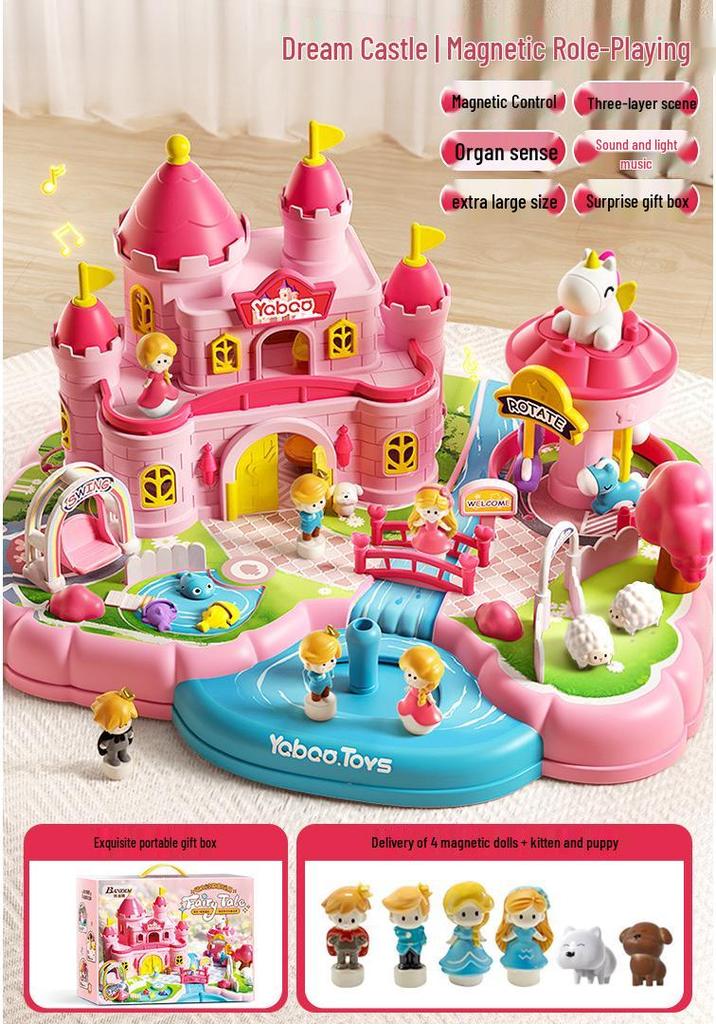 Magnetic Pet Castle Role-Play Toy for Kids 3-6 - Perfect Children's Day Gift