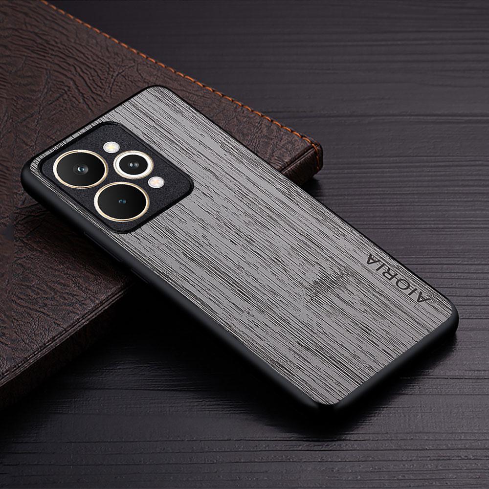 Case for Oppo Realme 15 Pro 15T Funda Bamboo Wood Pattern Leather Phone Cover Luxury Coque Funda for Realme 15T Case Capa