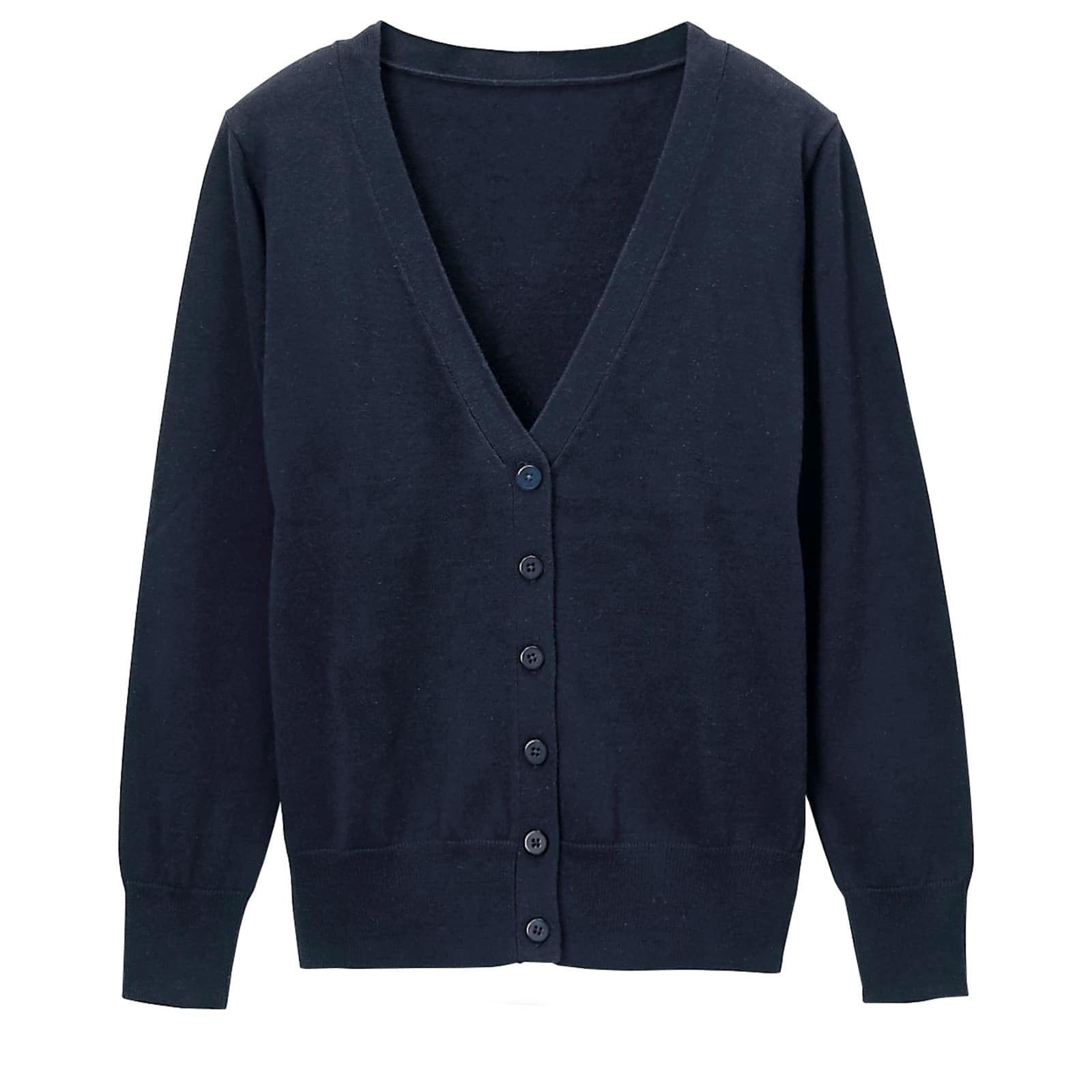 

[Anfamie] Washable Cardigan, Smooth Cotton Blend, V-Neck, Regular Length, Suitable for Nursing, Office, and Everyday Wear, Cold Protection, Size LL, N