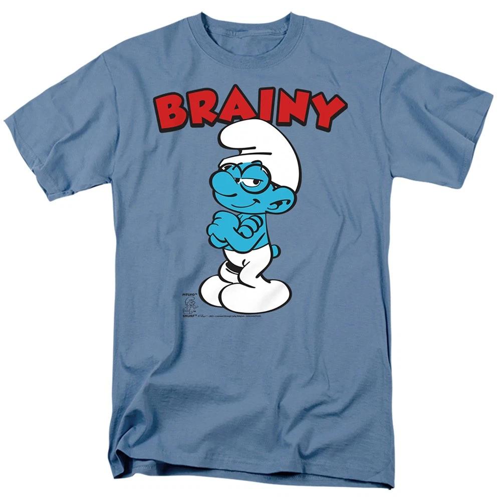 The Smurfs - Brainy - Unisex Short Sleeve Children s T-shirt - Blue 150