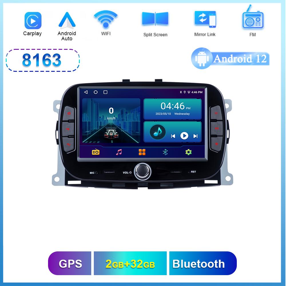 Reakosound Monitor auto Android pentru FIAT 500 2016 2017 2018 2019 Ecran Wireless Carplay auto stereo unitate principală navigație GPS