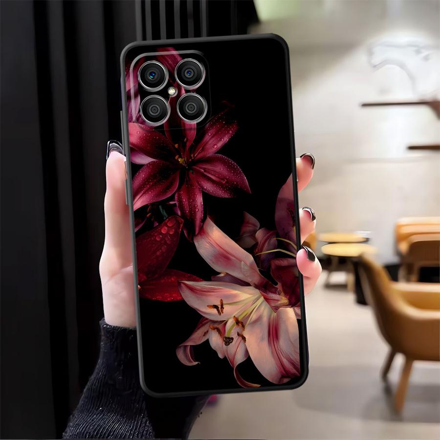 Case for Honor 90 X7 X9a 8X 200 400 Lite X8 Magic5Lite X6 X5b 70 Funda Phone Cover Lily Orchid Flower Print
