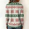 Women's Stylish Casual Christmas Print Long Sleeve Neck Top for Winter Holiday