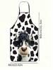 1 Piece Cartoon Cow Pattern Apron - Neutral Fun Kitchen Apron, 100% Polyester Fiber 150G/Square Meter Durable and Washable for Cooki