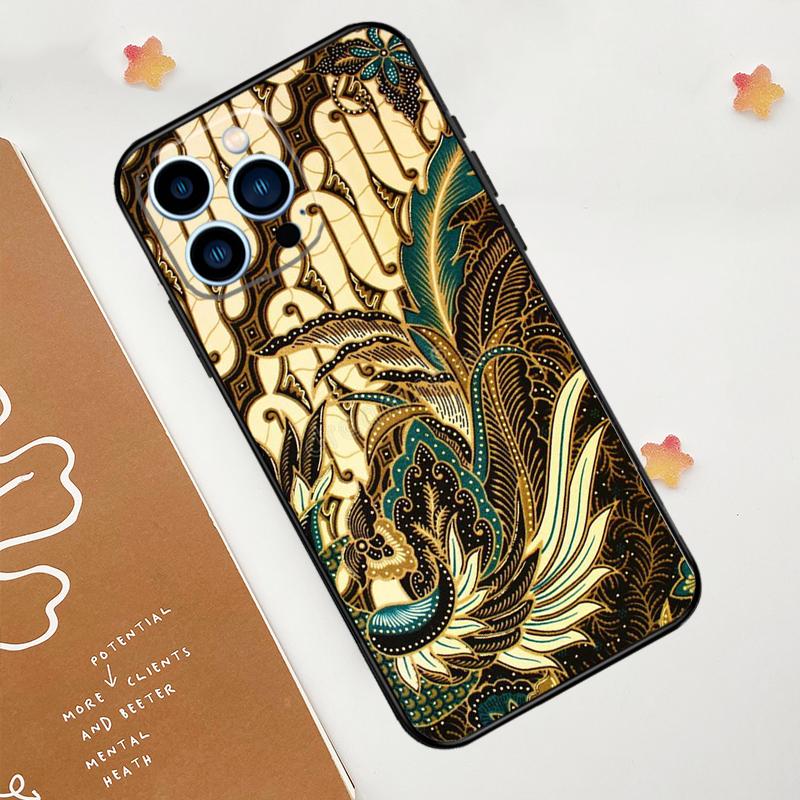 Batik Pattern Phone Case For iPhone 17 Pro Max 14 11 15 16 Pro Max 12 13 mini 16 Plus 16e 17 Air Funda