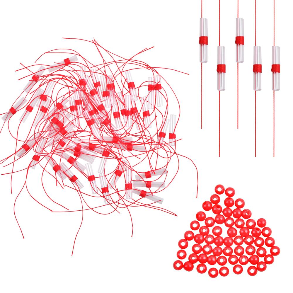 

100 шт. Стопоры для поплавка с пластиковыми бусинами, скользящий стопор для поплавка, узлы из лески, рыболовные снасти, аксессуары