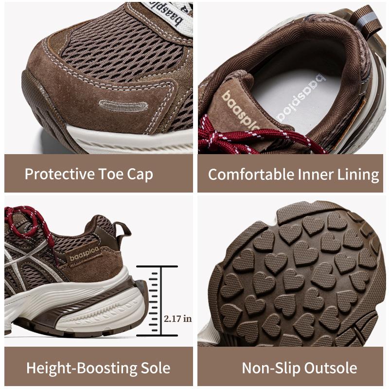 BAASPLOA Damen-Sportschuhe mit dicker Sohle, Laufschuhe aus Mesh, Freizeitschuhe, Wanderschuhe, Studentenschuhe, flache Schuhe, Tennisschuhe, atmungsaktiv