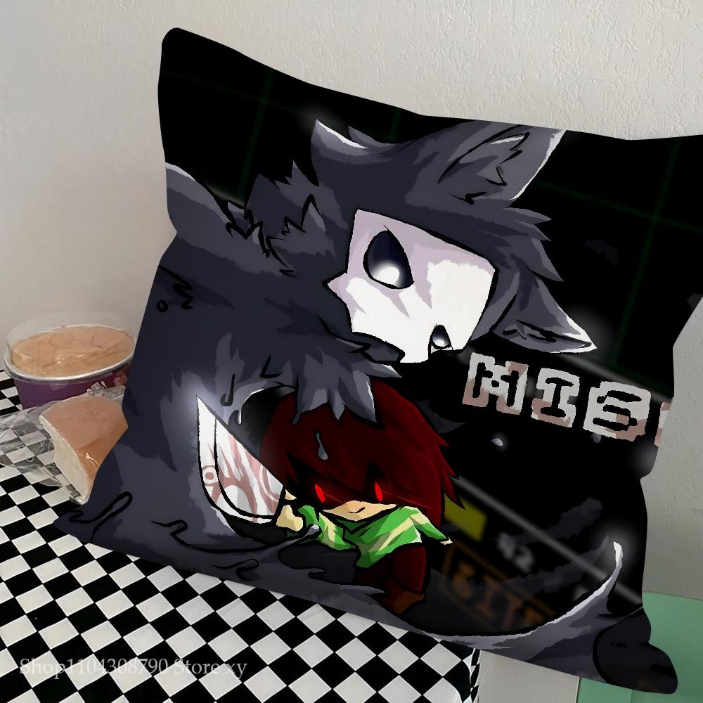 C-Changed Furry Game Pillow Case Square Pillow Bedroom Sofa Leisure Comfort Cushion Car Living Room Home Decoration