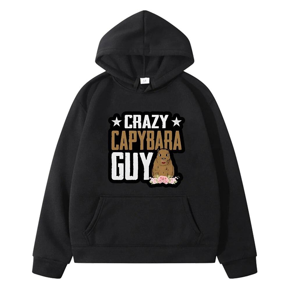 

Толстовка с капюшоном в стиле аниме «Капибара», детская одежда для девочек y2k sudadera, детский повседневный пуловер, осенняя флисовая куртка Kawaii, одежда для мальчиков 130 чёрный