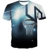Basketball‑Hoop 3D Print T‑shirt Kids Round Neck Short Sleeve Loose Fit Sports Play Daily Outdoor Top